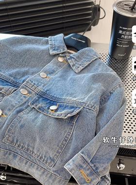 秋季新款男童牛仔外套中小童水洗棉口袋外套上衣潮