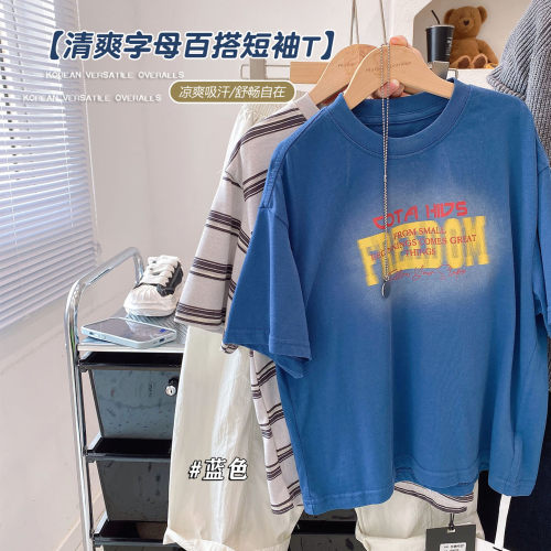 个性字母凉感T宽松舒适