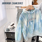 上衣男童个性 儿童帽衫 扎染连帽卫衣中大童外套 童装 2026年春秋新款