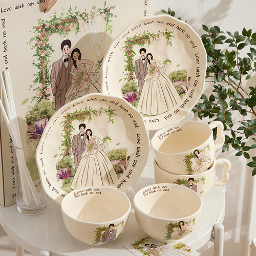 简约结婚餐具碗碟套装