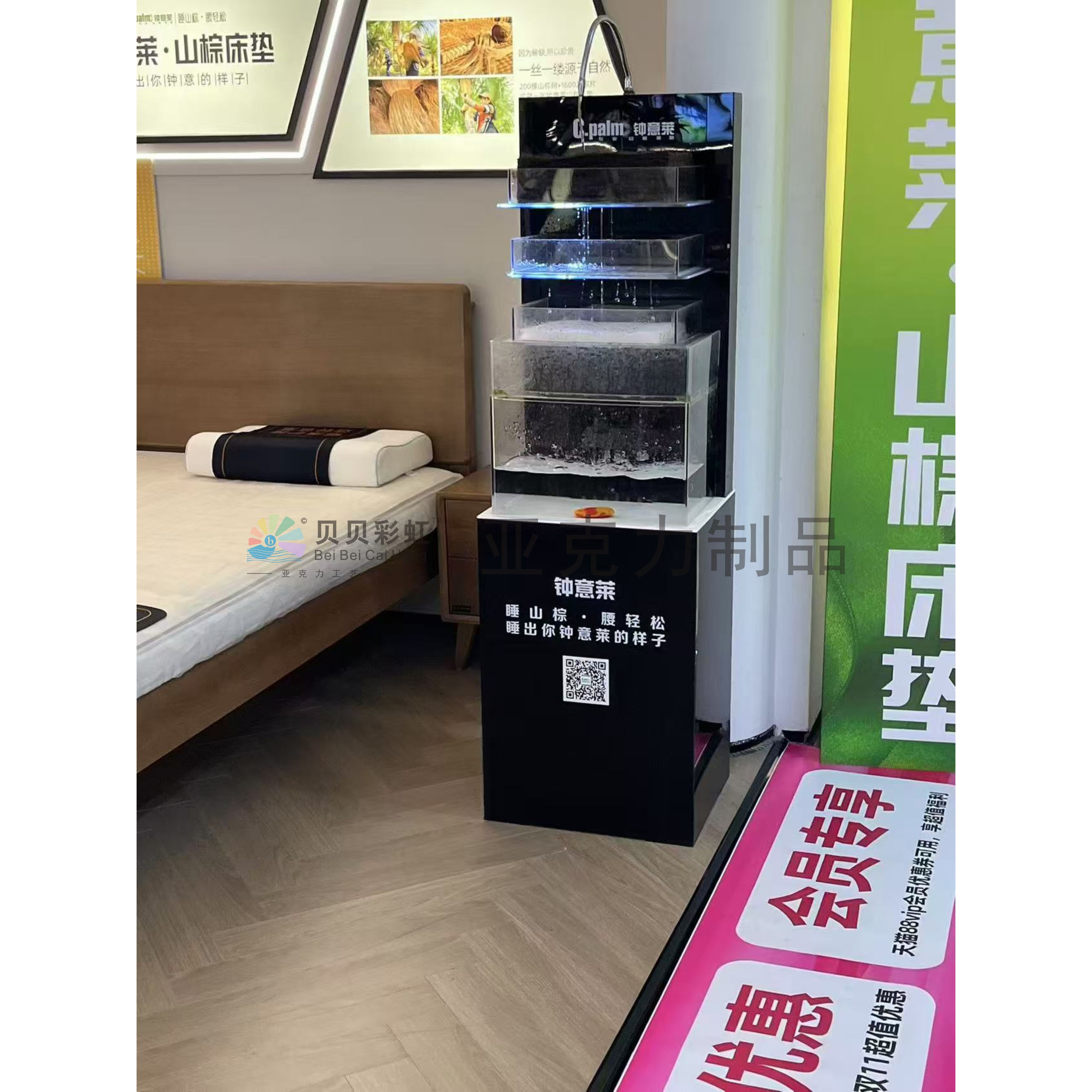 亚克力3D家具材料床垫面料流水测试展示箱透气环保透水性检测定制