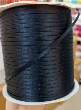 三顶织带0.3cmA2D双面加密丝带黑色0.5cm吊牌内衣挂耳挂绳带450米