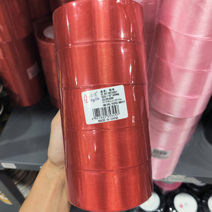 鼎信4cm缎带红色黑色金色包装带蓝色妖姬手工玫瑰花材料110米/筒