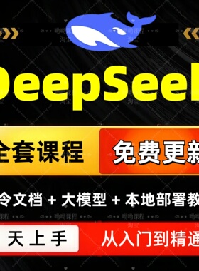 deepseek从入门到精通赚钱变现教程视频ai生成全套课程培训练2025