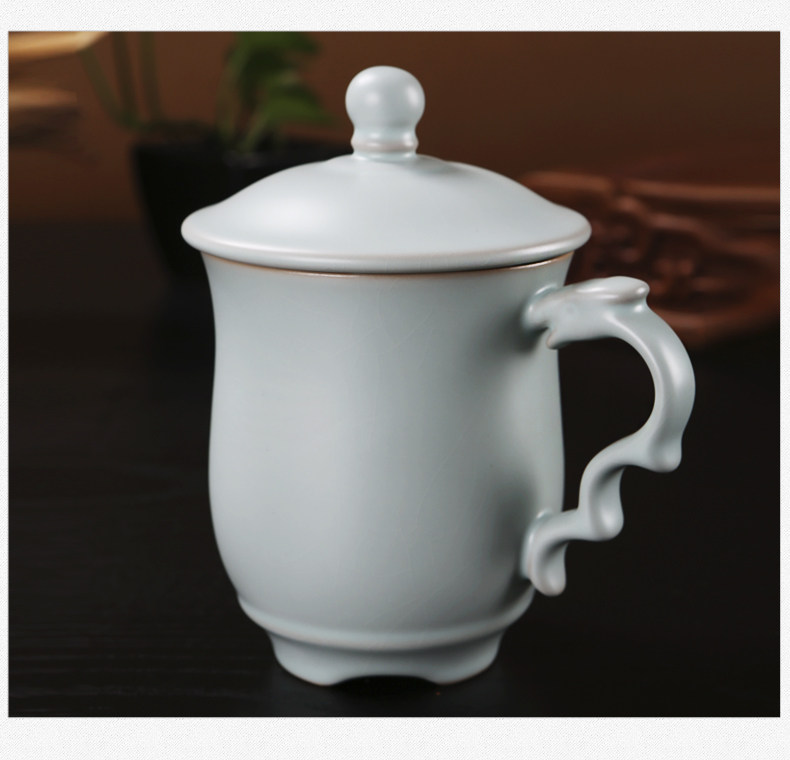 东道汝窑茶杯主人杯高端开片 可养茶杯个人专用  天坛杯天青