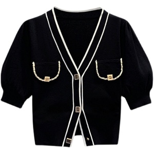 RM8424#大码女装2022夏季新款显瘦洋气短袖胖妹妹针织洋气上衣T恤