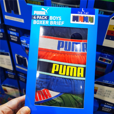 平角内裤Puma/彪马男童短裤4条入