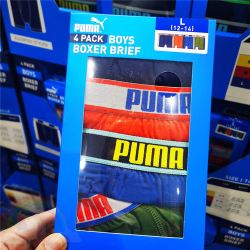平角内裤Puma/彪马男童短裤4条入