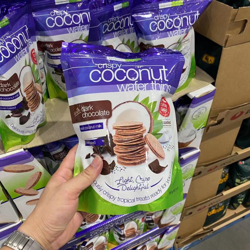 开市客代购 泰国进口 巧克力夹心椰子味饼干华夫饼 397g 美味香脆