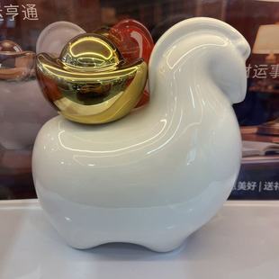 国内开市客代购 HORSE FIGURINE ORNAMENT陶瓷新年摆件马上有钱