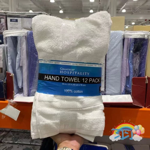Домашнее Costco Приобретение Granderiur Double -Share Cotton Cotton Commerce Commercial Commercial Scorf, 24 ванные полотенца, 6