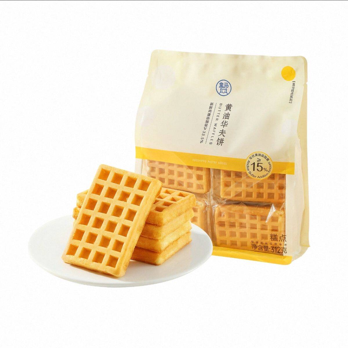盒马代购黄油华夫饼312g糕点