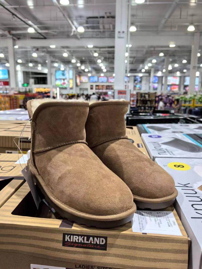 国内开市客代购 科克兰/kirkland皮毛一体羊皮革女士中筒靴雪地靴