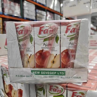 1L装 COSTCO Fan纯果芬苹果汁橙汁250ml单瓶 塞浦路斯 开市客代购