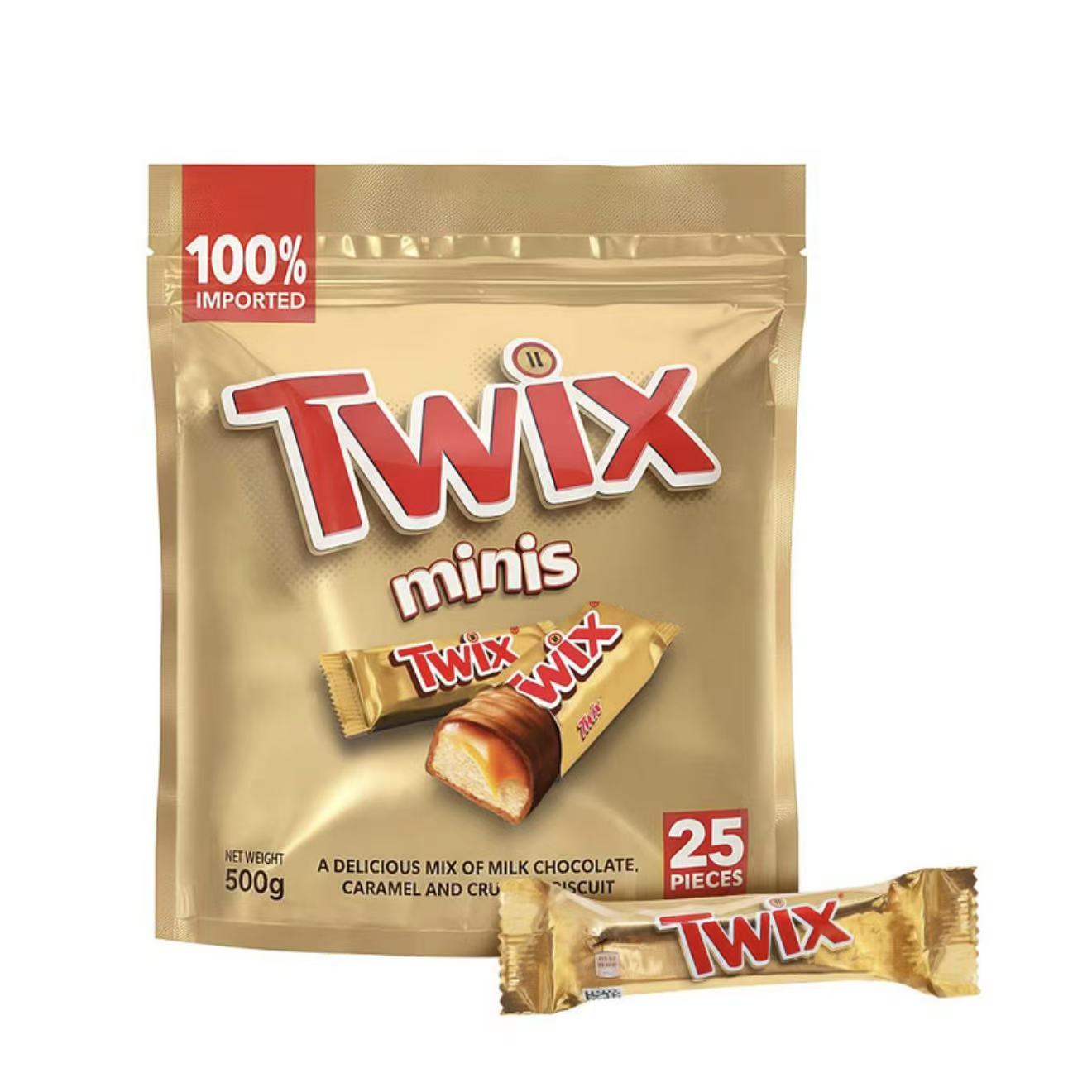 山姆代购 埃及进口 Twix 焦糖饼干巧克力棒500g香浓酥脆 三重口感