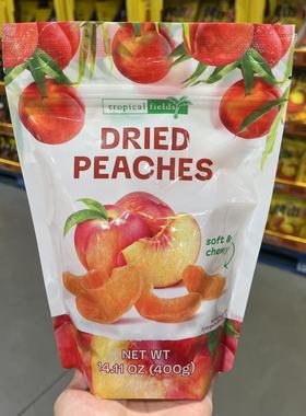 开市客代购 tropical fields水果干桃干400g 蜜饯办公室休闲零食