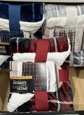 开市客代购Lifecomfort厚绒保暖冬季毛毯休闲盖毯152cm*177cm毯子