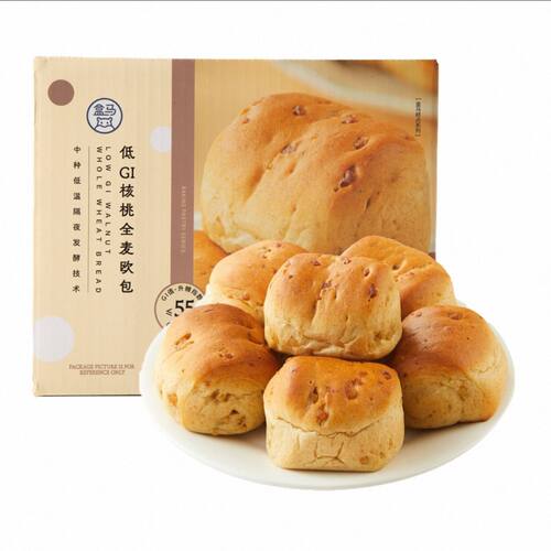 盒马代购低GI核桃全麦欧包480g