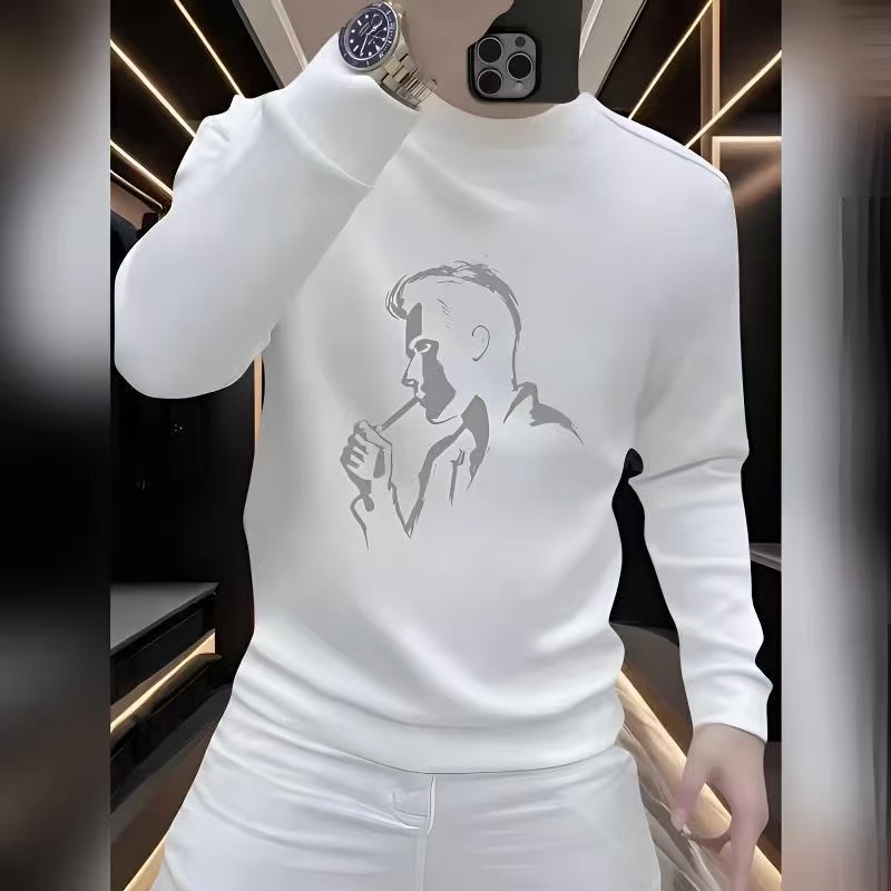 潮牌痞帅百搭圆领卫衣男士秋冬男