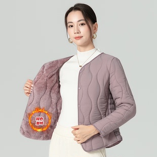 秋冬2025女士修身 加厚棉袄百搭轻薄外套 加绒保暖羽绒棉内胆短款