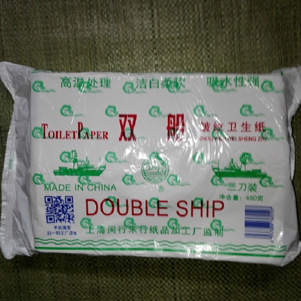 双船皱纹卫生纸厕用纸三刀装400g