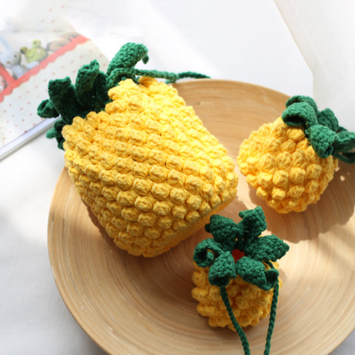 knits菠萝包端午蛋袋毛线手工