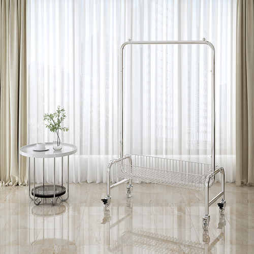 福利多家居可移动晾挂衣架带篮子