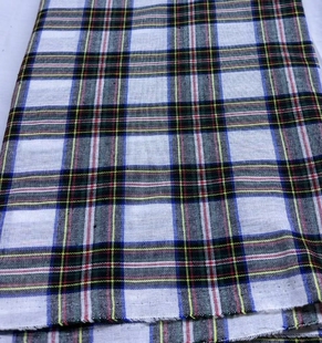 3米棉麻时装料混纺色织格面料