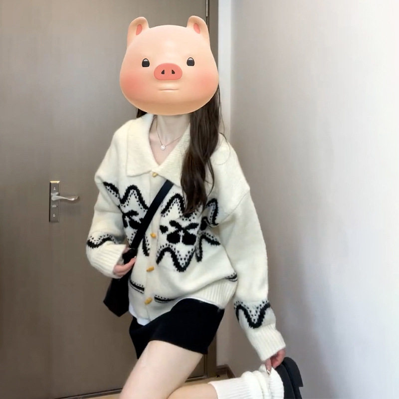 小香慵懒风白色毛衣外套女初秋冬季2025新款爆款别致绝美针织开衫