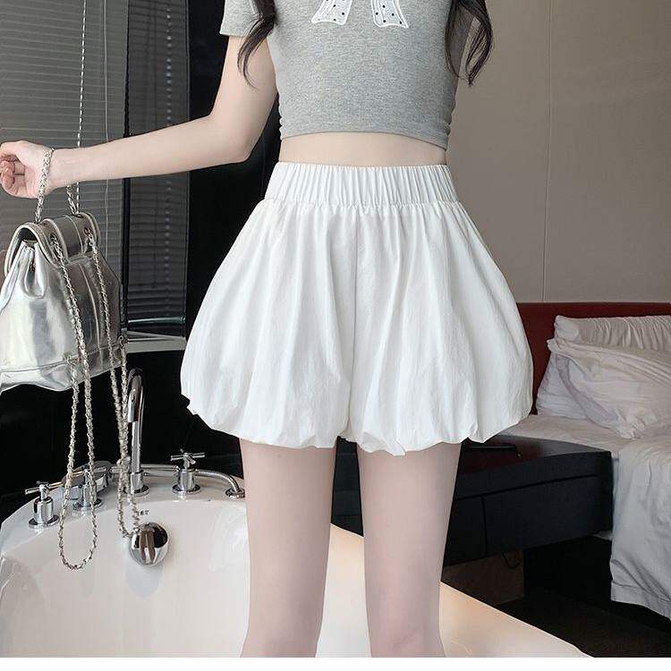 白色云朵花苞裤子女夏季