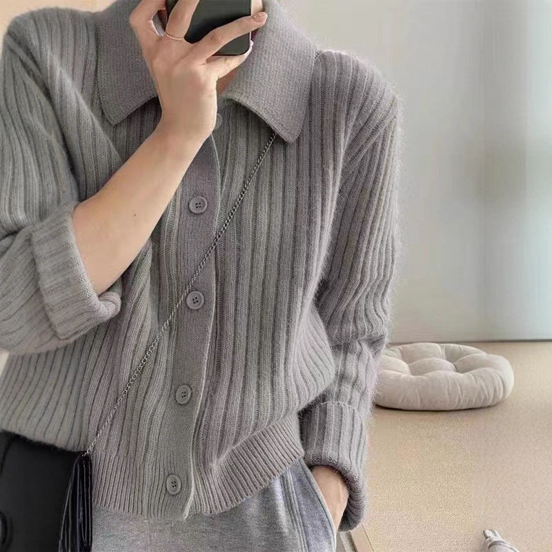 2025韩版新款polo领毛衣