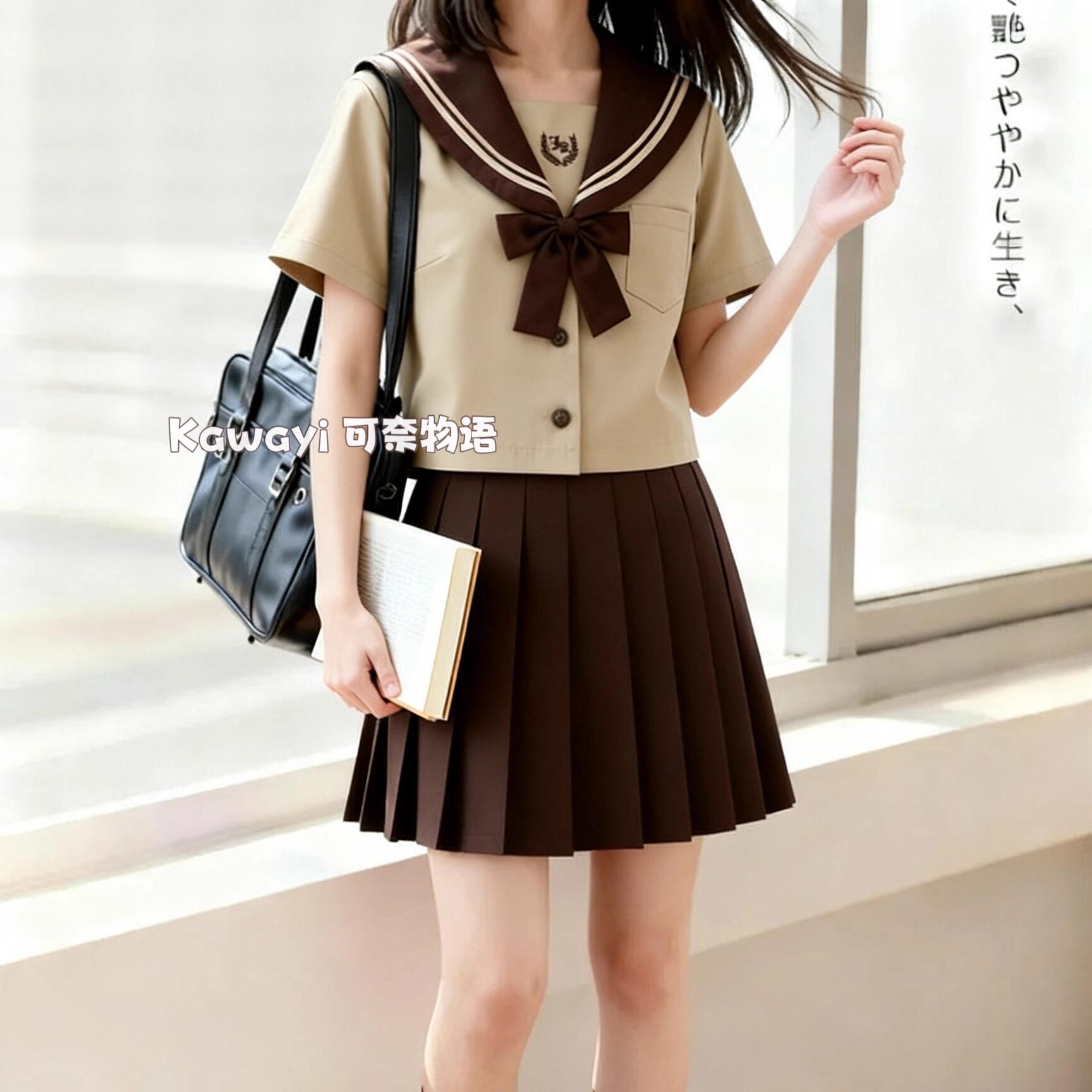 【奶茶二本水手服】正统JK制服校服班服 学院软妹气质百褶裙