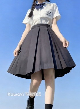 新款【JK十箱褶裙】正统箱褶裙48-55CM TR面料 JK制服高腰中长裙