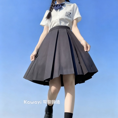 55cm正统箱褶裙纯色高腰jk制服