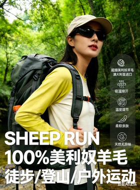 SHEEP RUN 180g超细美利奴羊毛18.5长袖户外徒步登山保暖速干T恤