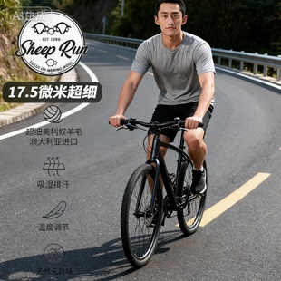 夏SHEEP 透气速干徒步T恤 RUN大牧场美利奴羊毛男17.5微米短袖