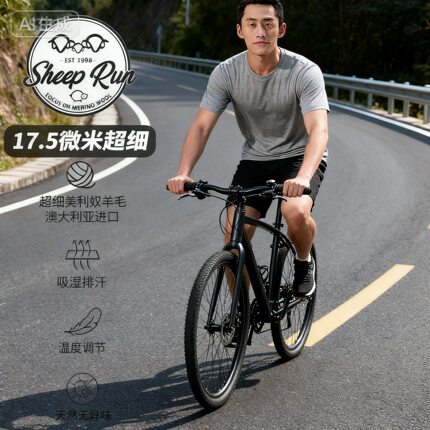 夏SHEEP RUN大牧场美利奴羊毛男17.5微米短袖透气速干徒步T恤