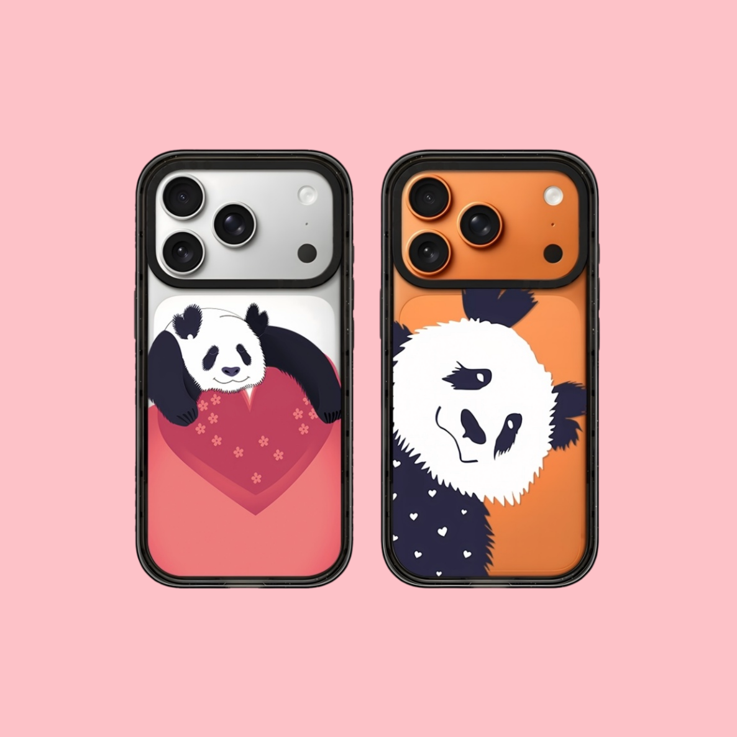 【韩国代购】新款探头爱心眼镜熊猫适用苹果17promax手机壳iphone16/15/14pro/plus防摔外壳13/12磁吸Magsafe