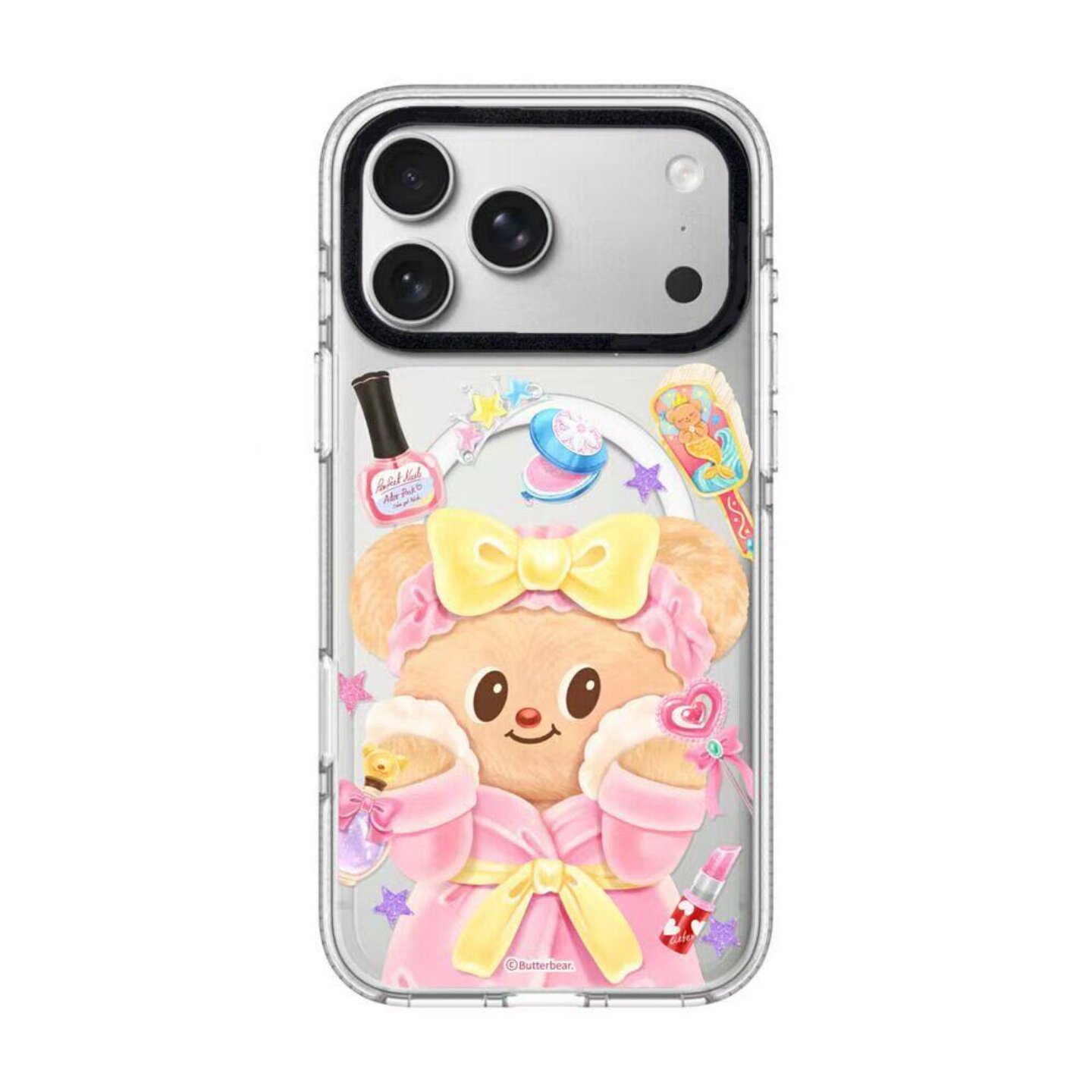 【韩国代购】白边大脸化妆黄油小熊适用iphone17手机壳苹果17/16/15promax防摔14pro/plus磁吸Magsafe苹果13