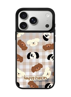 【韩国代购】星宇橙快乐小狗镜面适用苹果17/16prmax手机壳iphone15plus保护套14/13/12pro磁吸Magsafe11潮牌