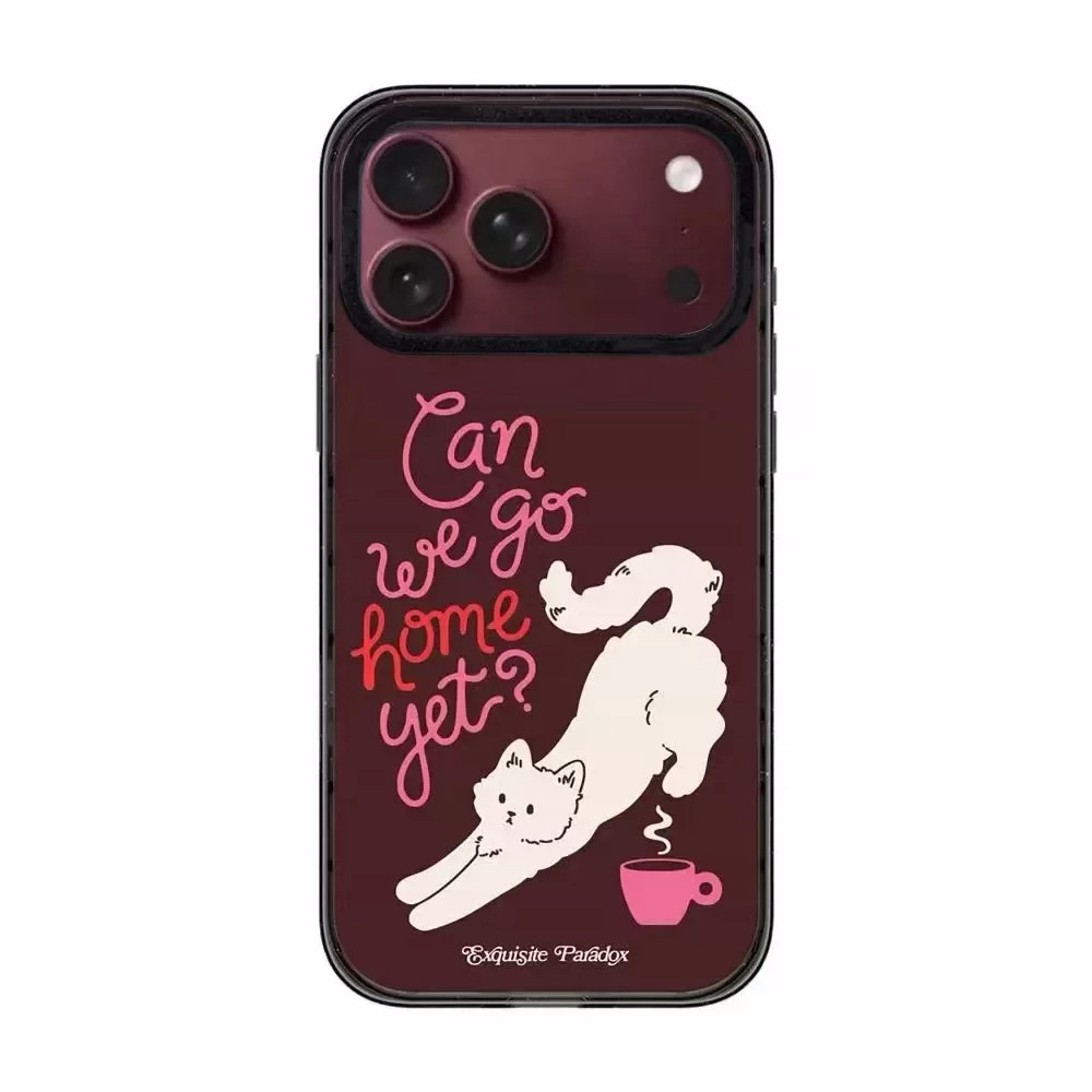 【韩国代购】勃艮第红樱桃红酒红慵懒猫咪适用iphone18/17promx手机壳苹果16/15pro外壳苹果14/13磁吸Magsafe