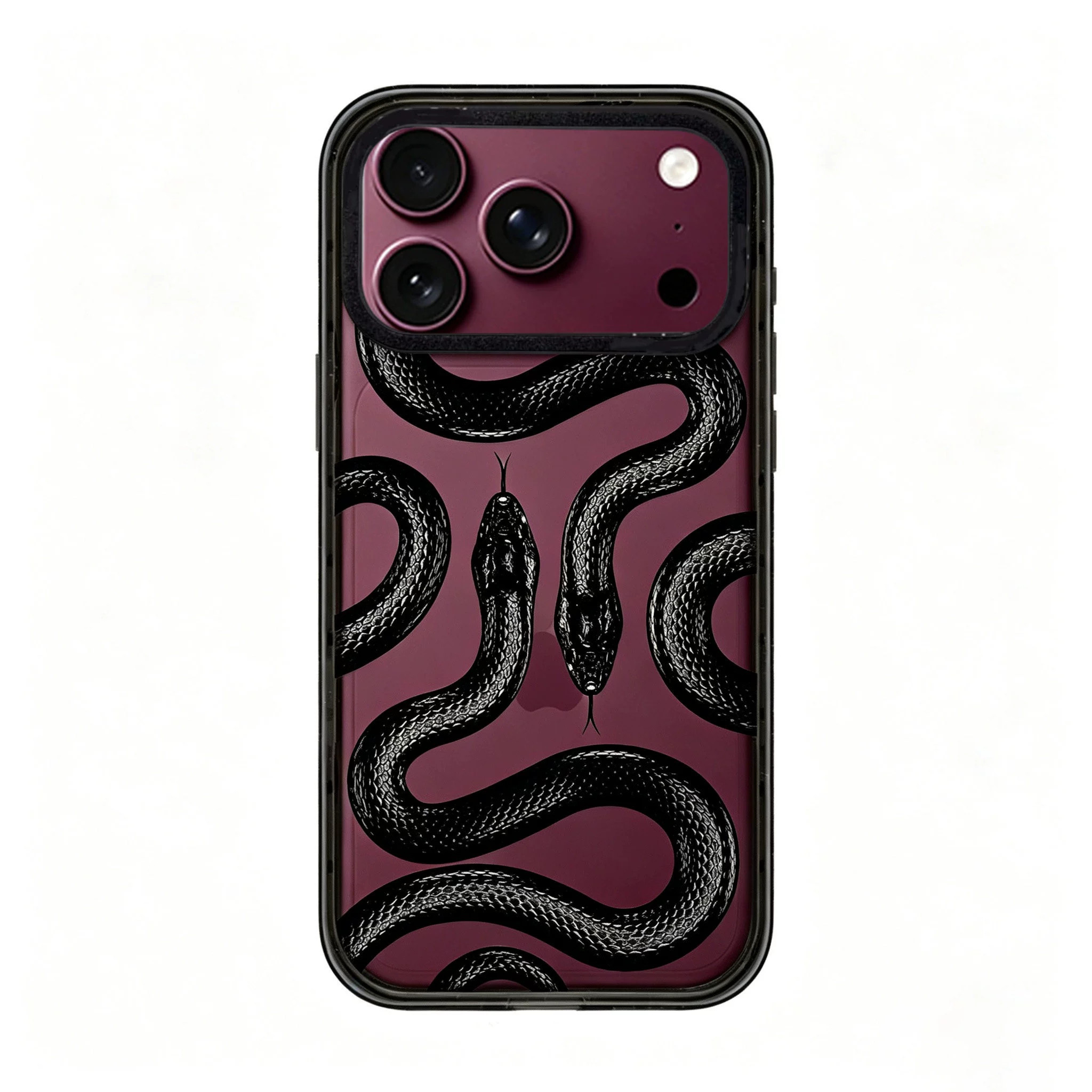 【韩国代购】勃艮第红樱桃红酒红大王蛇适用iphone18/17promx手机壳苹果16/15pro外壳苹果14/13磁吸Magsafe12