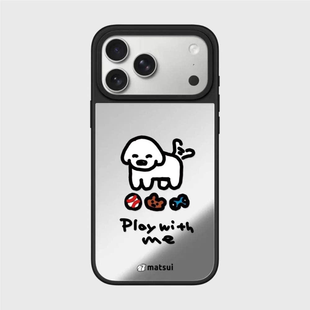 【韩国代购】可爱一起玩狗狗镜面手机壳适用苹果17/16/15promax保护套iphone14pro/plus防摔13/12磁吸Magsafe