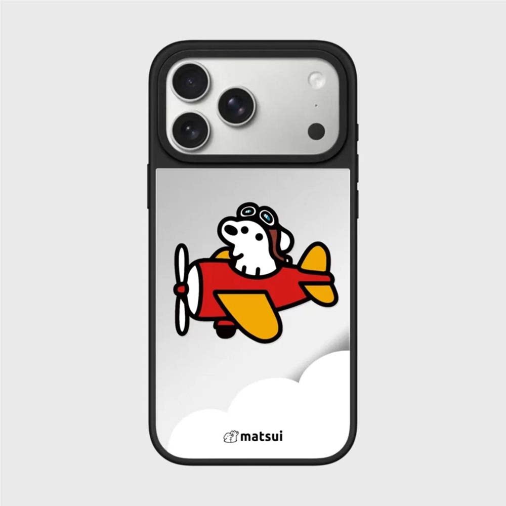 【韩国代购】可爱飞机狗狗镜面手机壳适用苹果17/16/15promax保护套iphone14pro/plus防摔13/12磁吸Magsafe11