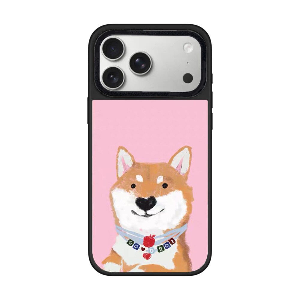 【韩国代购】新款镜面萌宠粉底柴犬适用苹果17promax手机壳iphone16/15/14pro/plus外壳13/12磁吸Magsafe情侣