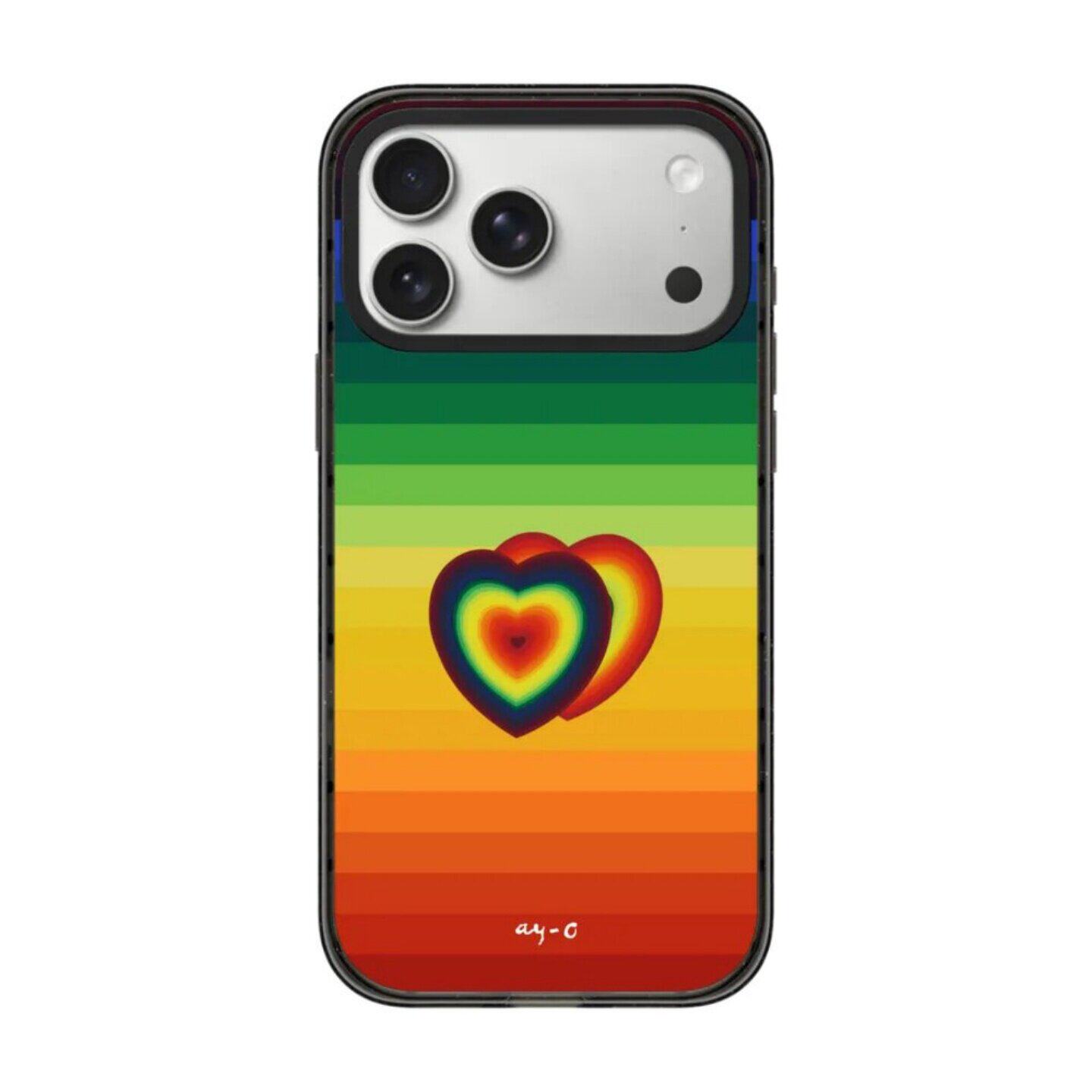 【韩国代购】满印心与彩虹同在适用iphone17手机壳苹果17/16/15promax防摔镜面14pro/plus磁吸Magsafe苹果13