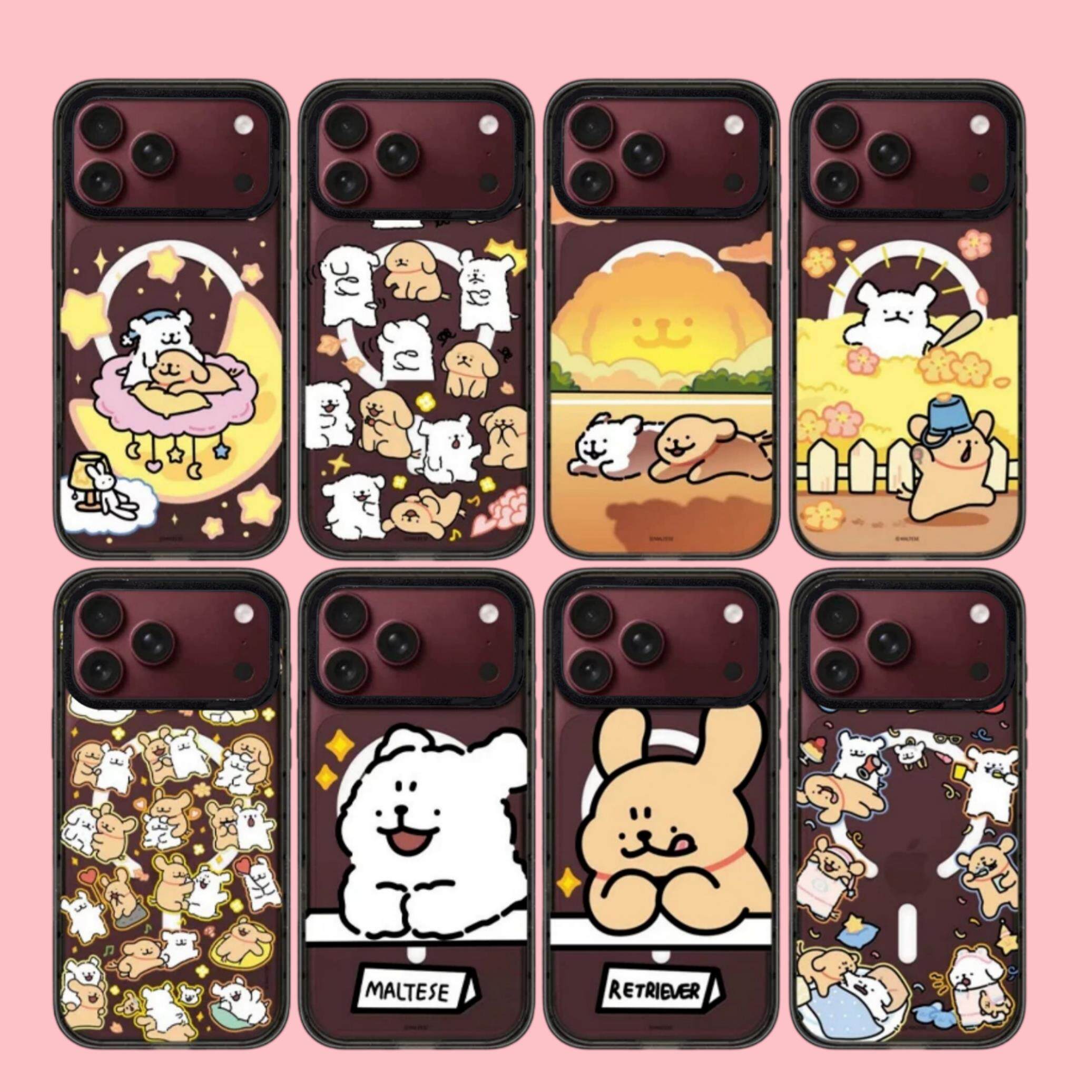 【韩国代购】新款线条小狗贴贴适用iphone18/17promx手机壳苹果16/15pro透明外壳苹果14/13磁吸Magsafe12情侣