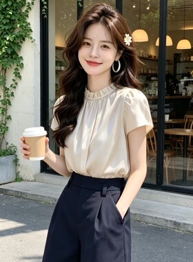 高级感气质名媛风套装女2026夏季新款时尚洋气减龄显瘦短袖两件套