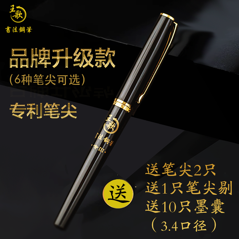 王歌专1 王者硬笔书法钢笔学生专用练字美工笔可换墨囊商务礼盒
