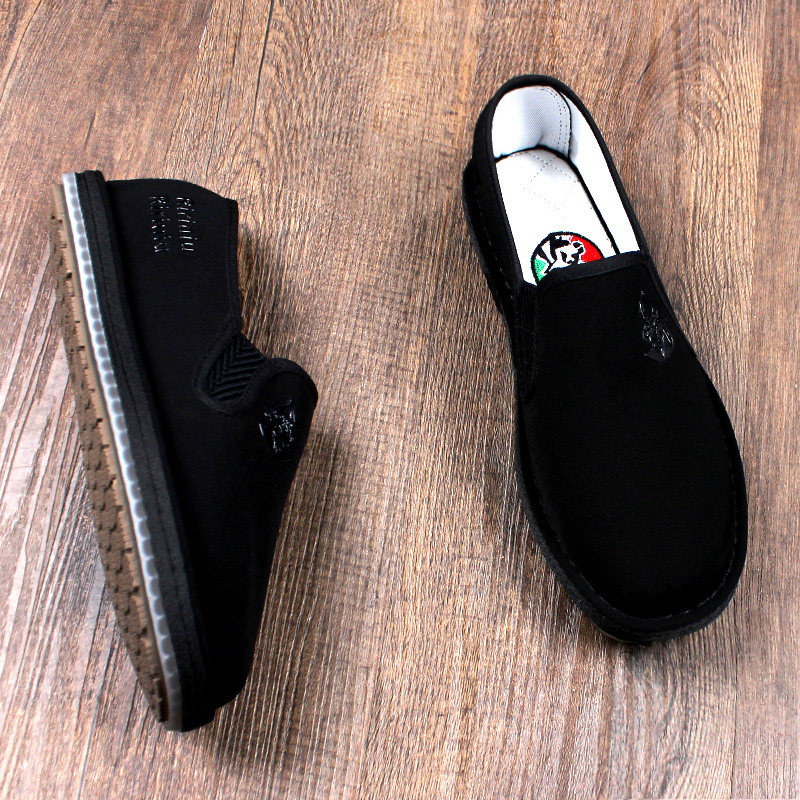 夏季新款老北京布鞋男加厚千层底高档一脚蹬软底透气耐磨工作休闲